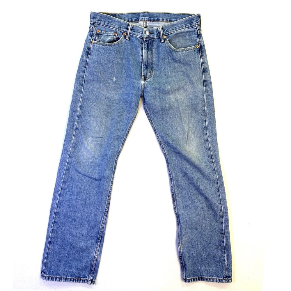 Levis 505 Regular Fit Straight Leg Jeans Mens 33x32 Blue Medium Wash Denim